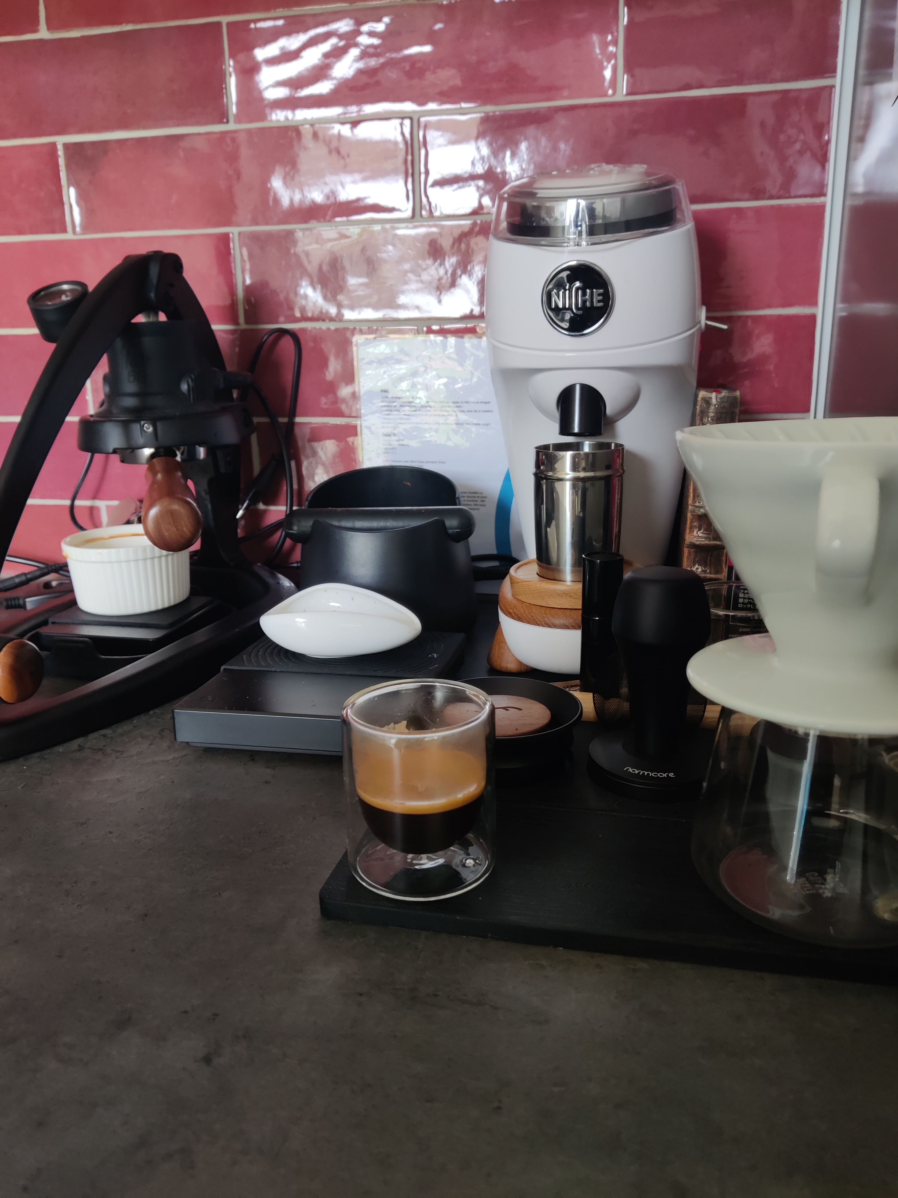 My coffee setup, with a double shot of Benti Nenka from Cime Café